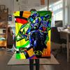 1Pc Vr46 Motorcycle Print Flannel Blanket, High quality Comfortable for All Seasons, Home Decor, Warmth and Comfort, Perfect for Gifts