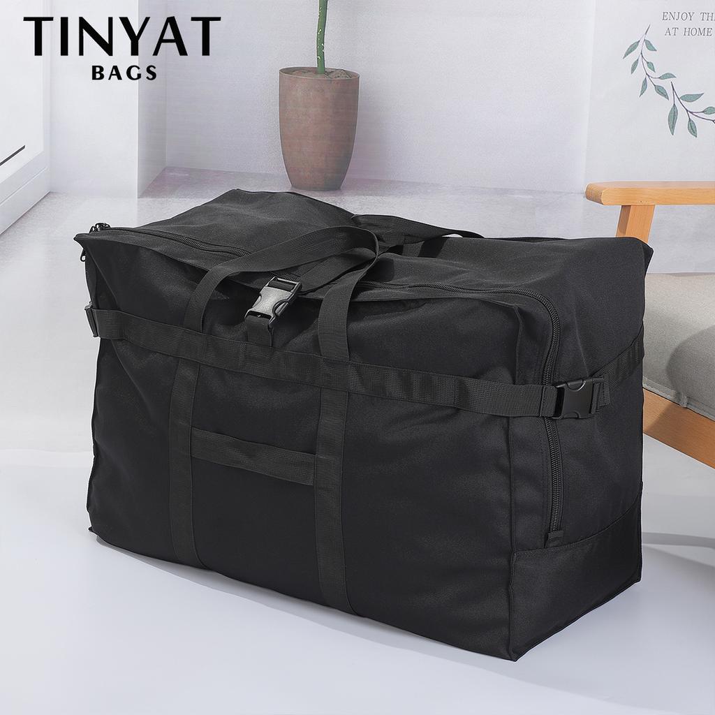 Складная мужская дорожная сумка TINYAT, большая вместительная сумка для женщин, мужская переносная спортивная сумка выходного дня, черная мужская сумка