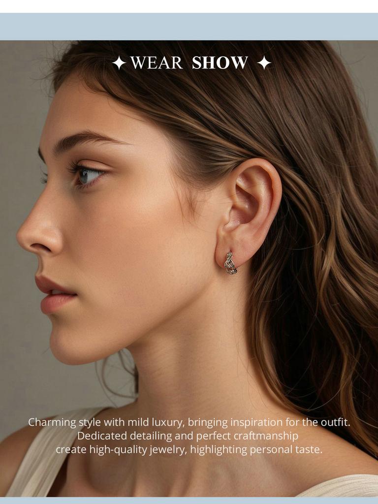 Bamoer 925 Sterling Silver Retro Palace Pattern Hoop Earrings Delicate Vintage Earrings For Women Fine Jewelry Party