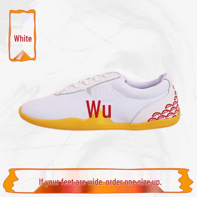 Унисекс Детские холщовые туфли для ушу и тайцзи - Резиновая подошва для профессиональных тренировок и выступлений по кунг-фу