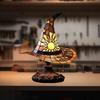 Witch Hat Lamp LED Night Light Soft Glow Battery Powered Handmade Gothic Wizard Hat Shape Light Bedside Lamp Decoration
