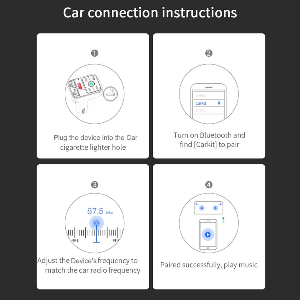 Автомобильный Bluetooth 5.0 FM-передатчик беспроводной громкой связи аудио приемник автомобильный MP3-плеер 3.1A USB+Typec автомобильные аксессуары
