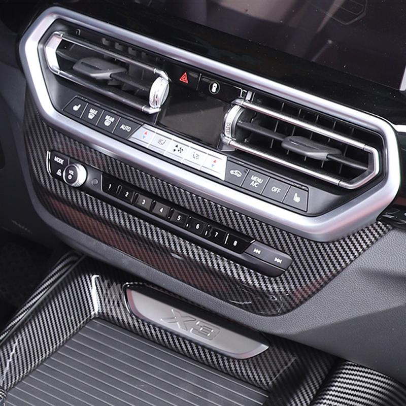 Для BMW X3 X4 G01 G02 2022 автомобильный Стайлинг задний кондиционер вентиляционное отверстие рамка охватывает внутренние наклейки из углеродного волокна