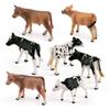 Realistic Pvc Farm Animal Model Black Spotted Dairy Cow Yellow Cow Jersey Calf Figure