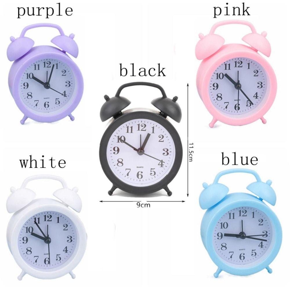 Double Bell Cartoon Alarm Plastic Bedside Clock Creative Small Alarm Clock Student
