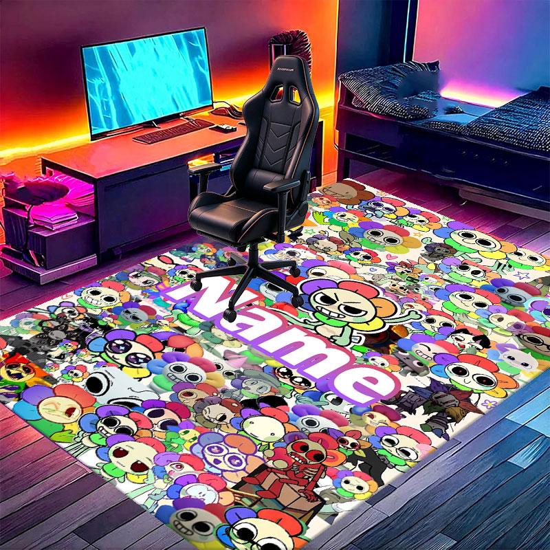 Custom Name Personalized Dandy's World Print Carpet, Versatile Home Decor Rug, for Playroom, Apartment, Balcony, Entryway, Hallway Gift