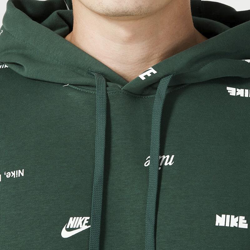 Nike Толстовка с капюшоном и принтом логотипа Мужские топы Зеленый FB7435-323
