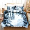 Extreme Sports Ski Duvet Cover - Microfiber, Twin/Queen/King, Snow Mountain Landscape for Winter Sports Enthusiasts