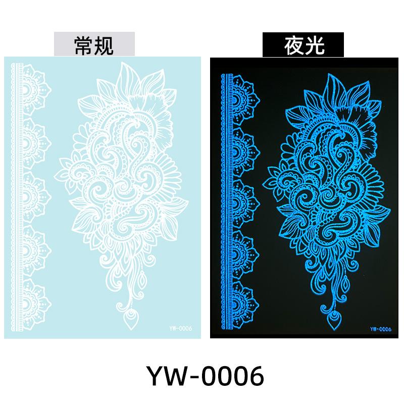 Светящиеся в темноте индийские кружевные тату-наклейки - Хна стиль боди-арт для рук и тела