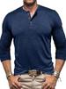 Мужская футболка-henley из бамбука и хлопка - Высокая эластичность, быстросохнущая, дышащая, с длинным рукавом для весны и осени