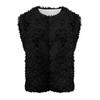 Женская модная повседневная безрукавка из однотонного плюшевого жилета