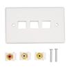 Gold Plated 3RCA Wall Plate 1080P 3RCA AV Media Wall Outlet Plates Home Theater