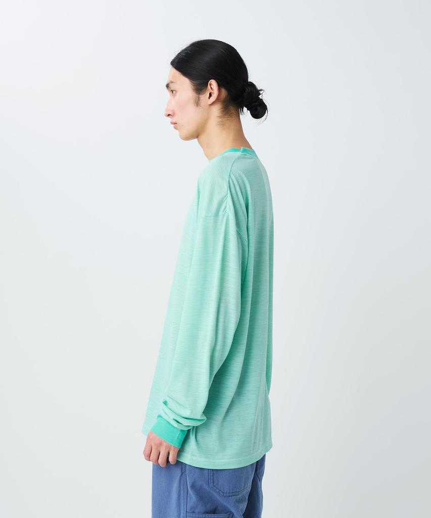 Snow Peak Summer Wool Stripe Long Sleeve Size T-Shirt CS-26SU006 (Men's/Women's, Black, M)