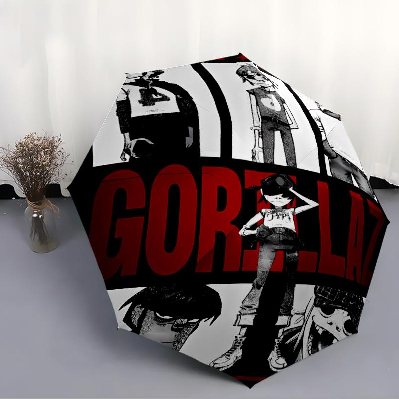 Складной зонт Gorillaz с принтом, для улицы, отдыха и путешествий, прочная ткань зонта, подарок на день рождения и праздник