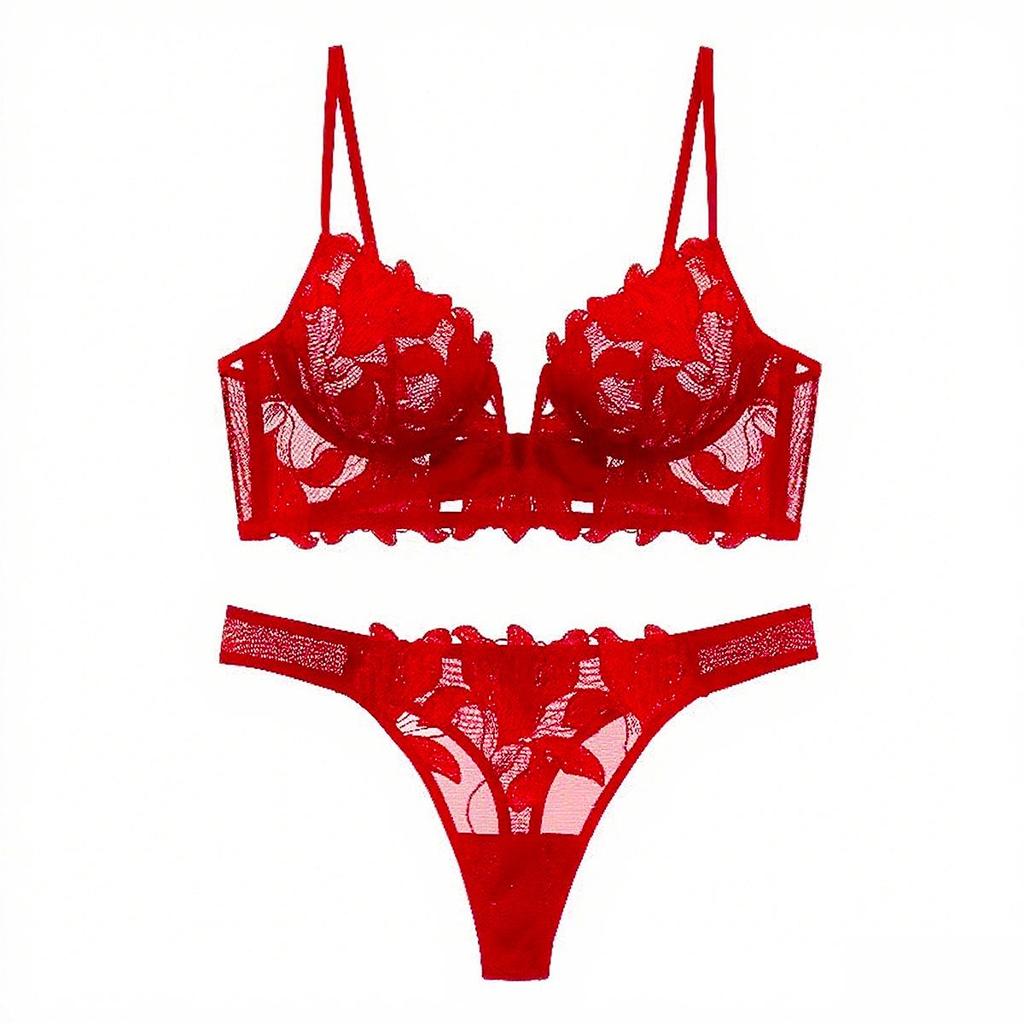 "Сексуальный комплект нижнего белья пуш-ап из вышитого кружева с глубоким V-образным вырезом для подчеркивания изгибов"