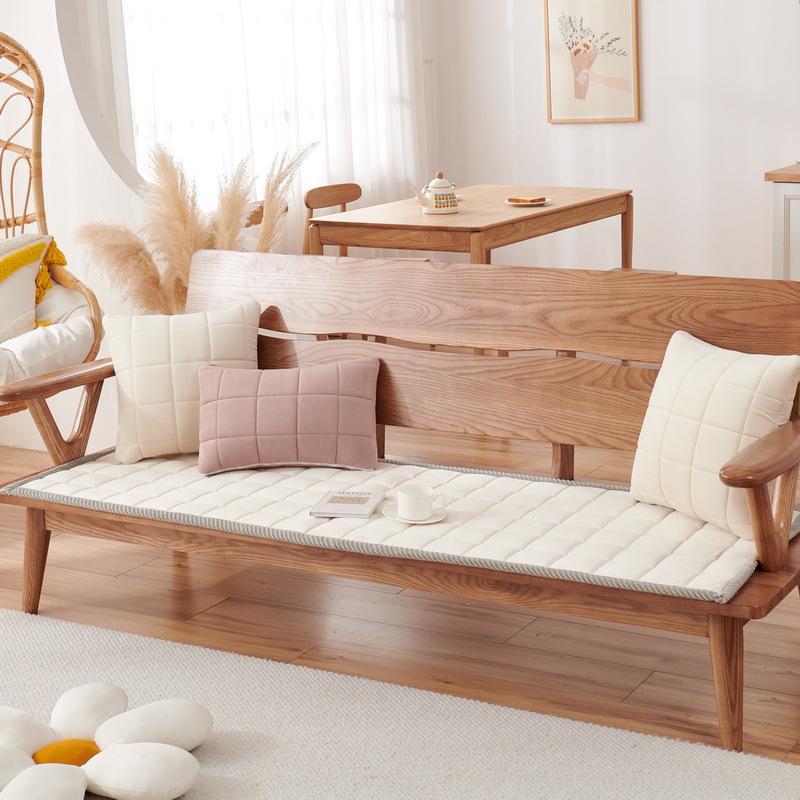 Новая подушка для дивана на все времена года, нескользящий плюшевый утолщенный чехол для офисного дивана из цельного дерева