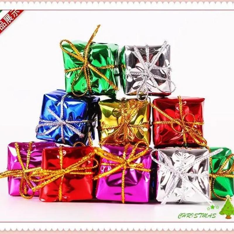 Рождественские мини-украшения в виде коробочек, пенопластовая подарочная коробка, цветная коробка для конфет, подвеска для рождественской елки, украшение для новогодней вечеринки, рождественское украшение