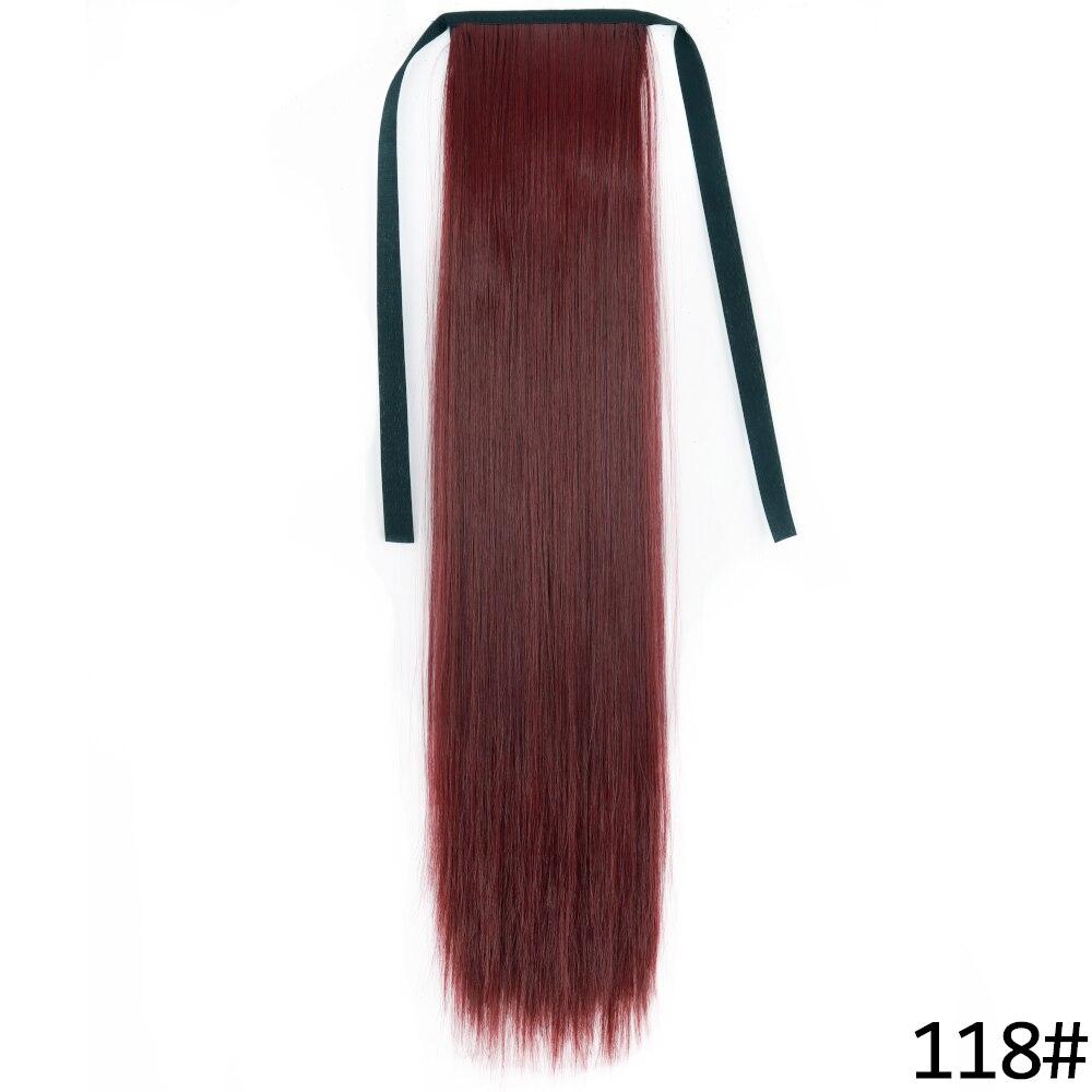 MERISIHAIR Women Long Straight Wrap Around Ponytail Synthetic Fiber Long Straight Wavy Hair Extensions Daily Wear