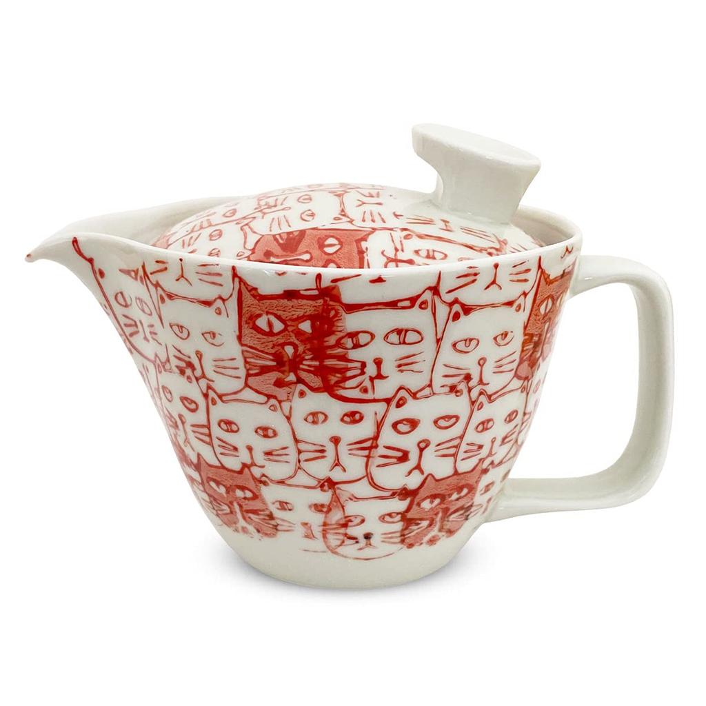 Hasami Ware Made In with Tea 240ml for One To Two Cat Small Teapot Microwave and Dishwasher Safe J-kitchens Teapot, Japan, Strainer, Capacity, Large,