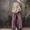 Woman Autumn Fashion Washing Retro Casual Pants Solid Color Chinese Style Loose Vintage Pants