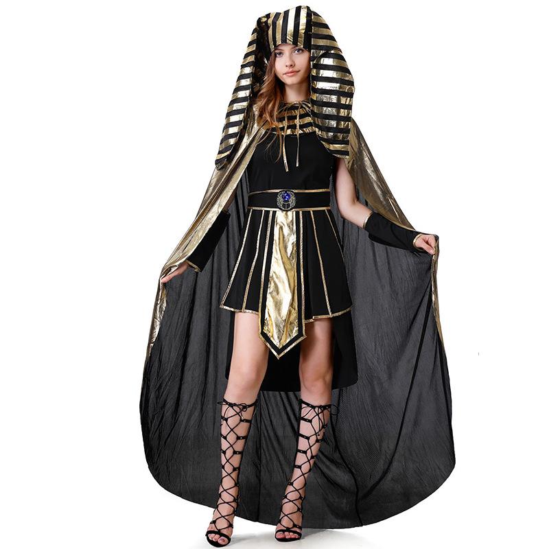 Halloween Adult Egyptian Costume Pharaoh Cleopatra Men's and Women's Ancient Greek and Roman Queen Performance Suit