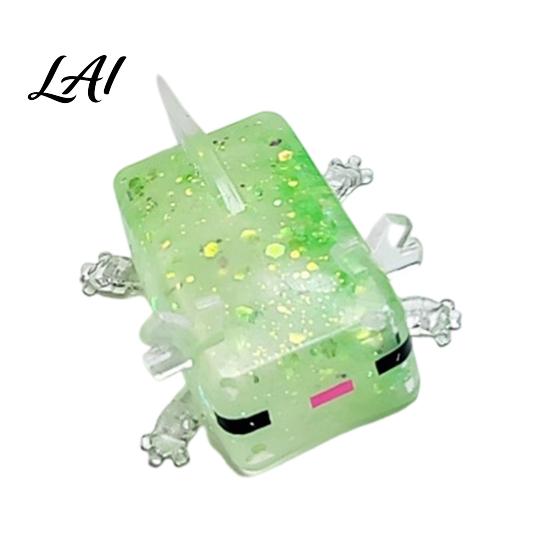 Elastic Stress Ball Clear Salamander Cube Squeeze Toy Relief Glitter Sugar Sensory Decompression Fidget
