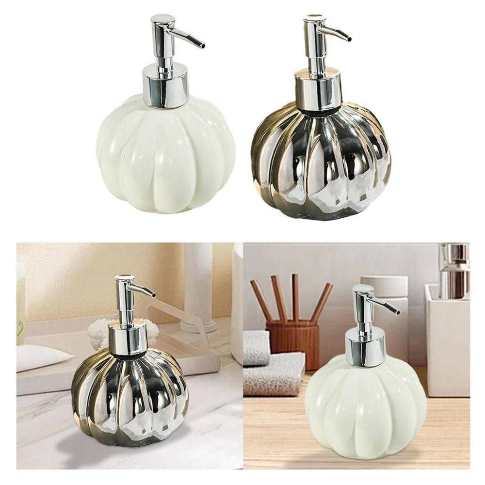 Pumpkin Shape Liquid Soap Dispenser Ceramic Pump Bottle Minimalism Foam Dispenser Kitchen