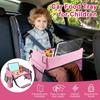 Kids Travel Tray for Car Seat Airplane Toddler Foldable Lap Tray with Water Bottle Holder Mesh Bag for Travel Activities Road Trip