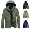 Spring and Autumn Thin Outdoor Shell Jacket Detachable Hat Solid Color Coat Sports Men's Jacket
