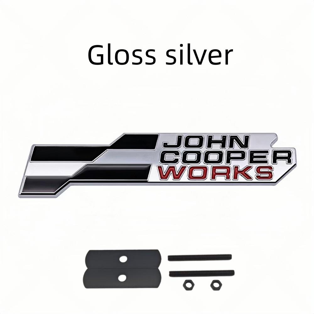 3D JCW John Cooper Works Metal Badge Sticker Front Grill Rear Trunk Emblem Decal