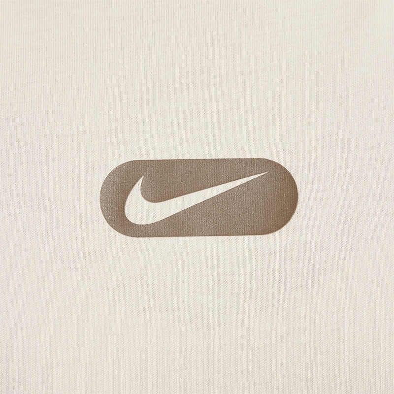 Nike Swoosh Футболка женская модная универсальная с коротким рукавом и круглым вырезом, цвет молочный HQ1699104
