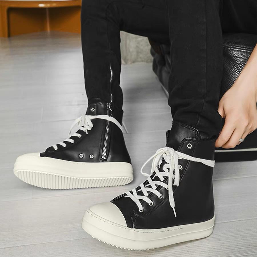 Women's Casual High-Top Canvas Ankle Boots, Milk Cream Sole - Sneakers for Women and Couples