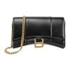 Balenciaga Hourglass Bag With Gold Chain And Internal Zipper Pocket In Calfskin Mini Women bags Black 656050-1QJ4M-1000