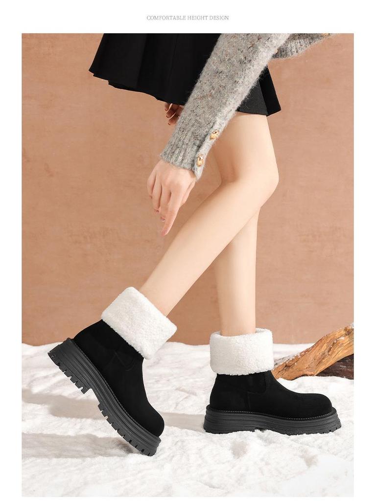 ZHR Zeze Women's Long Tube Velvet Snow Boots, Warm Dual-Style Cotton Shoes, 2024 Winter Fashion, Non-Slip Design.