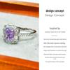 Gessen Jewelry Роскошное прямоугольное кольцо с инкрустацией бриллиантами