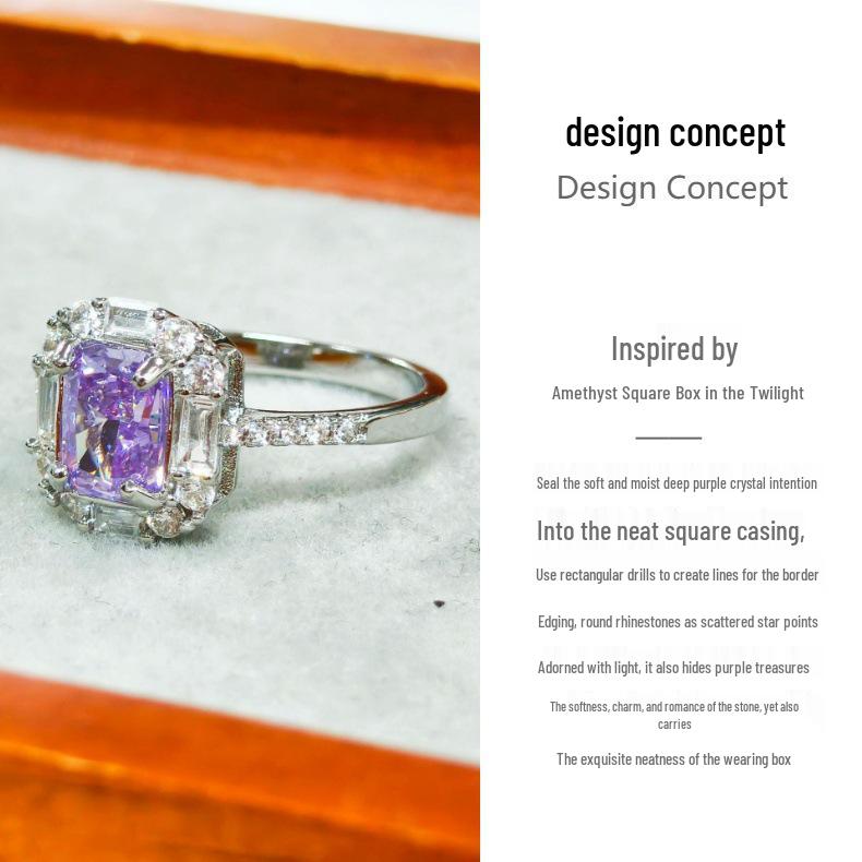 Gessen Jewelry Роскошное прямоугольное кольцо с инкрустацией бриллиантами