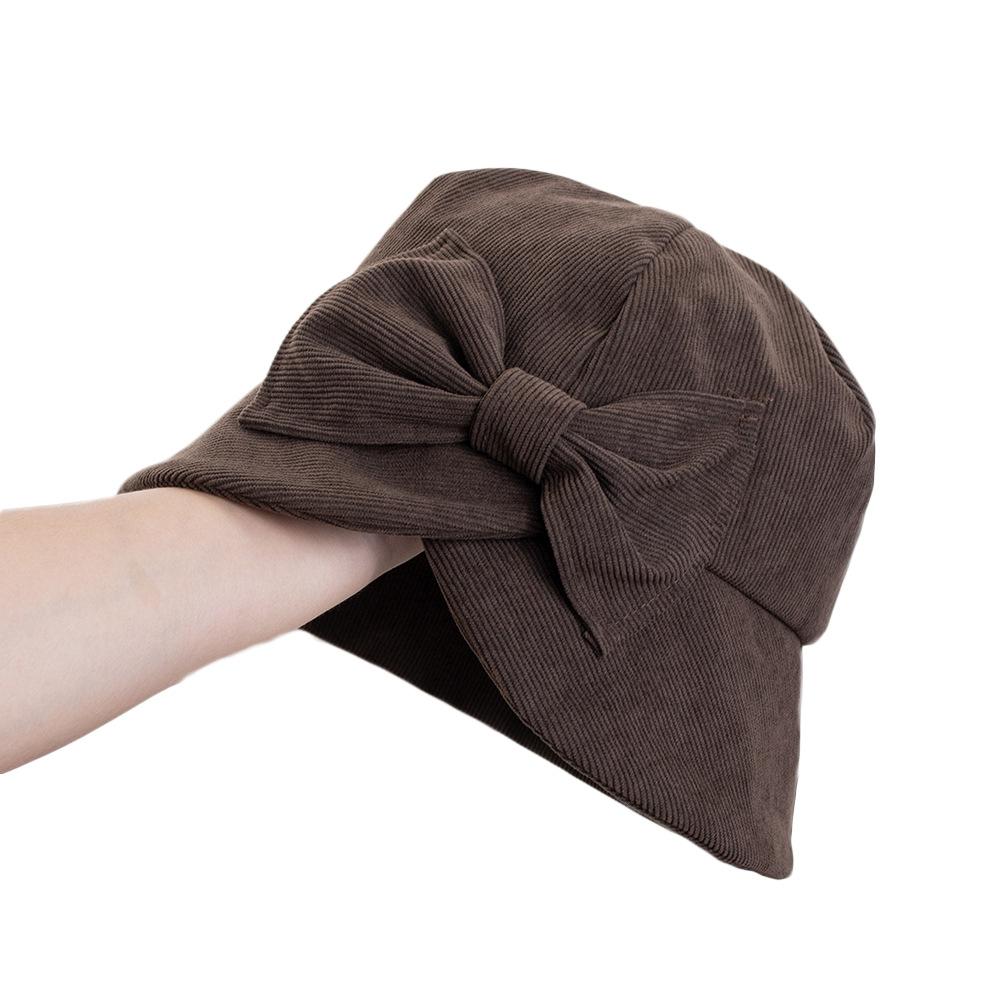 Fashion bow fisherman hat children autumn and winter new versatile thermal hat showing washbasin hat tide