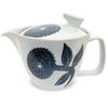 J-kitchens Teapot with Tea Strainer, 240ml Capacity, for 1-2 People, Hasami Ware, Made In Japan, Dahlia Silhouette Design173650