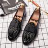 New British Men's Charm Bowite Dress Oxford Shoes Luxury Male Black Moccasins Wedding Prom Sapato Social Masculino