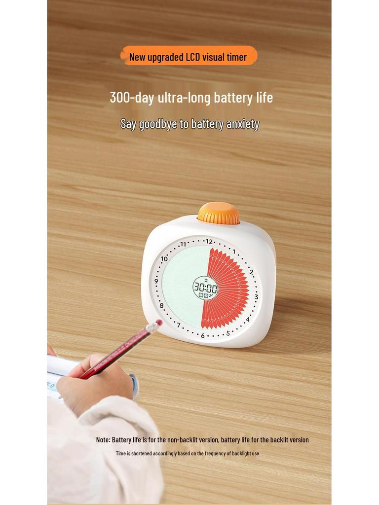 Student Desktop Timer: Children's Visual Alarm Clock for Time Management and Study Countdown