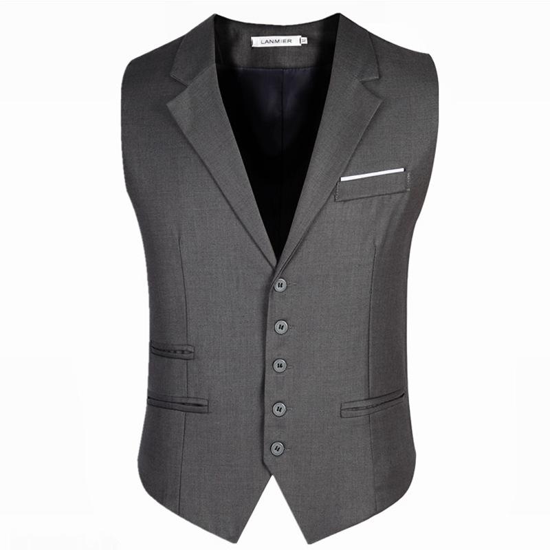 Платье Жилеты для мужчин Slim Fit Мужской костюм Жилет Мужской жилет Homme Повседневная деловая куртка без рукавов размера плюс
