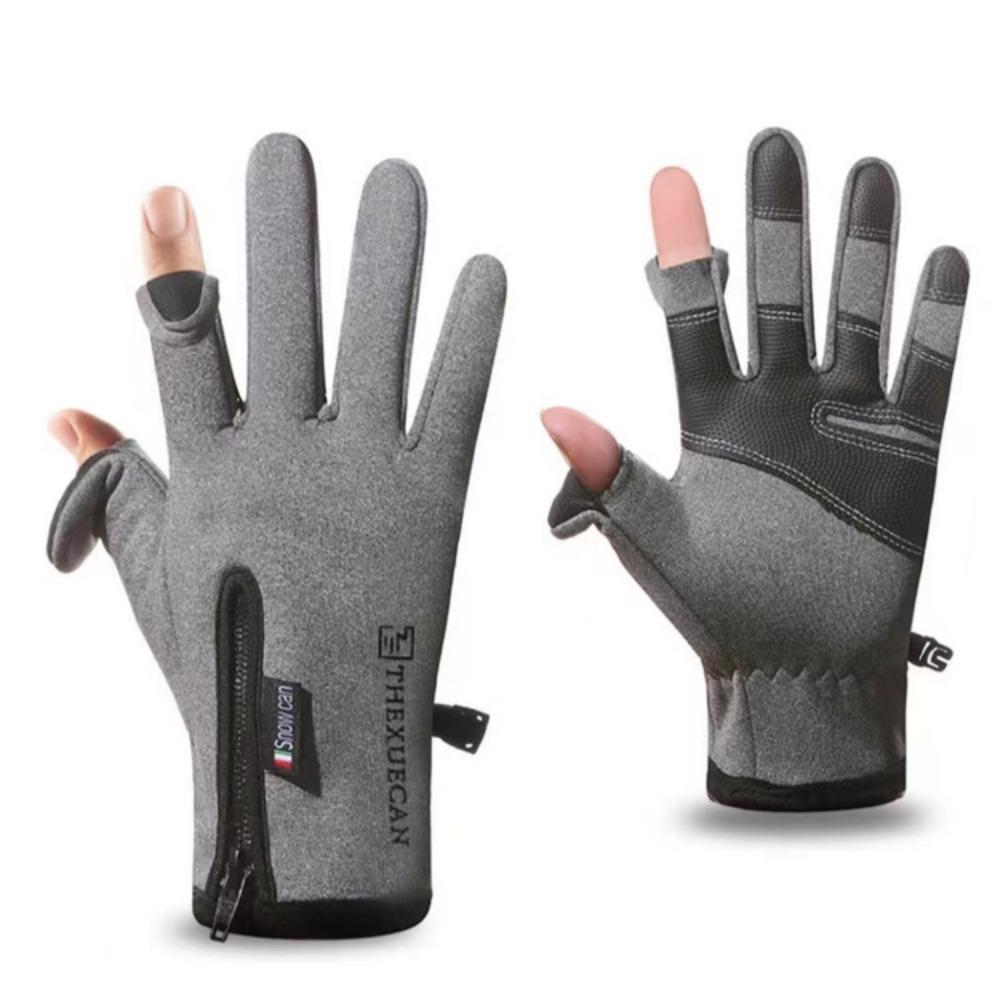 Уличные теплые водонепроницаемые перчатки зимние с открытыми пальцами