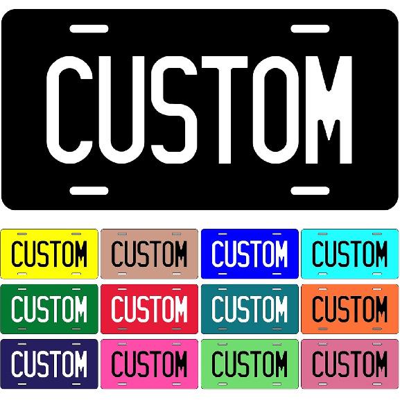 Metal License Plate - 6X12 Inch - Personalized License Plate For Front Of Car - Decorative Auto Accessories Car Tags (2.Solid Style B)