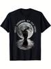 Men'S & S Black Cat Moon Halloween T-Shirt Gothic Hello Darkness My Old Friend Graphic Print Soft Breathable Crew Neck Unisex Casual & Costume Party S
