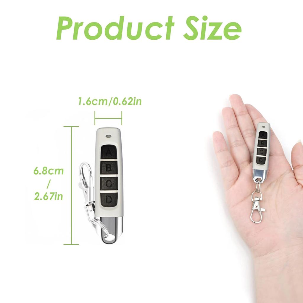 Convenient Wireless Cloning Key Fob Copy Remote Controller Durable for Garage Doors Electric Openers & Roller Shutters