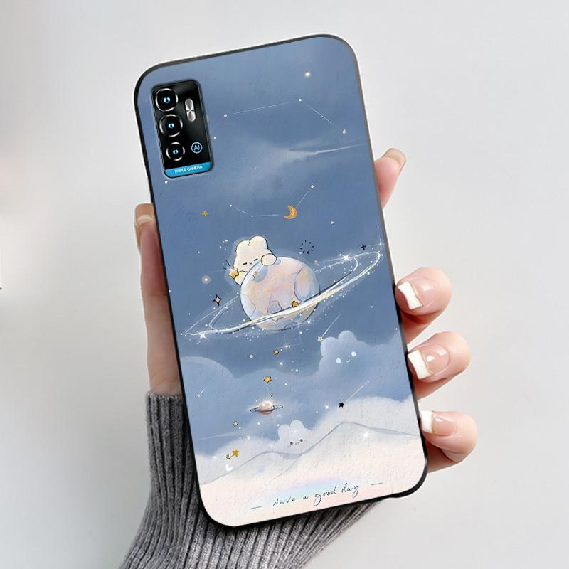Милый Мультяшный Чехол Для ZTE Blade A71 Чехол-Крышка Для Optus X Swift 5G Печатный Корпус Защитная Крышка Мягкий Силикон Черный Корпус