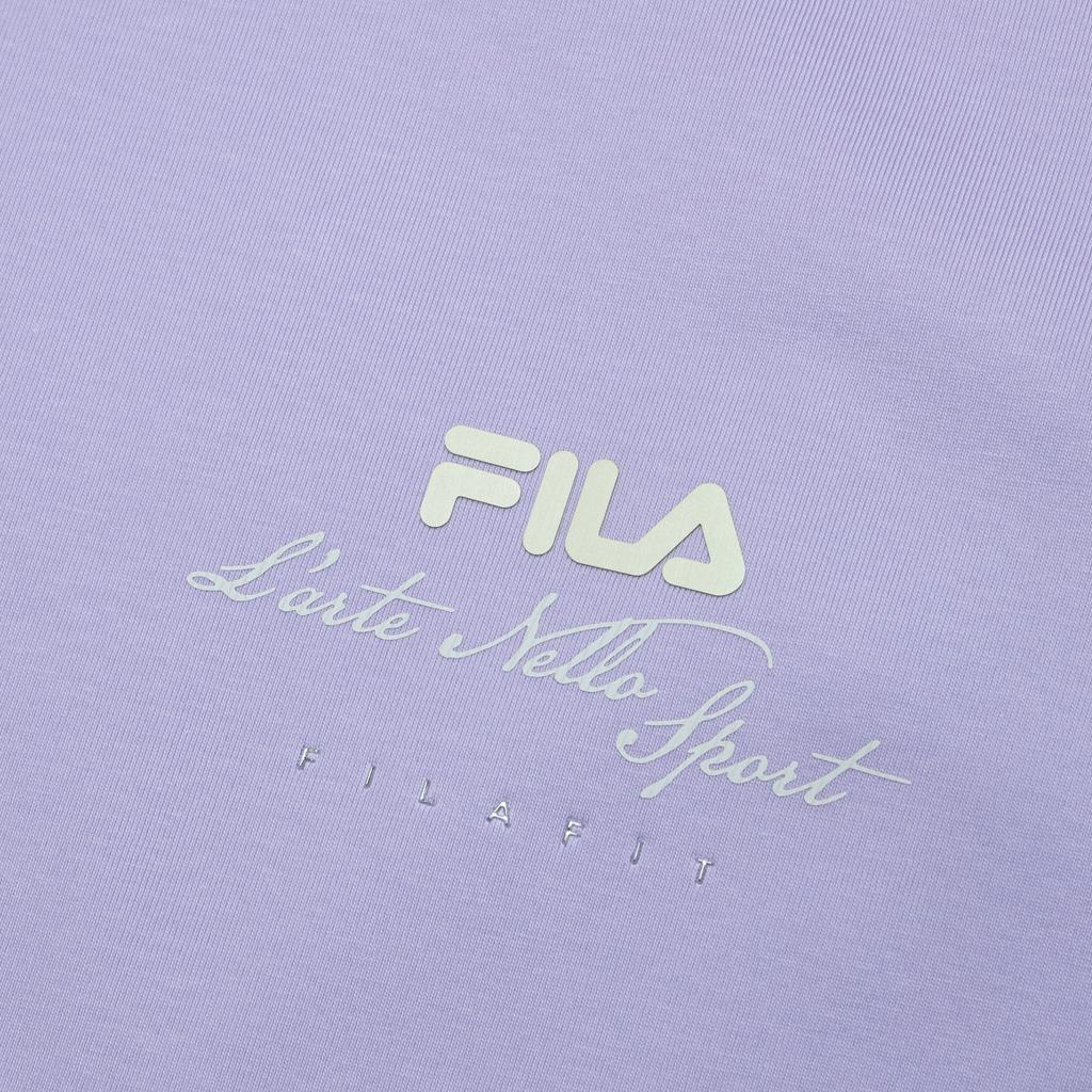 Fila Фитнес Мода Повседневный Спорт Ледяной Шелк Быстросохнущая Футболка с Коротким Рукавом и Круглым Вырезом Женские Топы Шалфейно-Фиолетовый A11W421115FVT