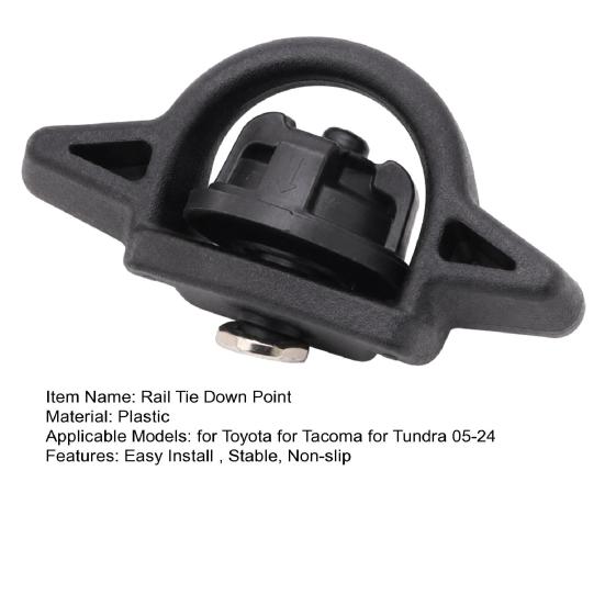 Bed Rail Tie Down Point for Toyota for Tacoma for Tundra 05-24, Heavy-Duty Load Bearing Waterproof Cargo Bed Tie Down Hooks, Quick Install Accessories