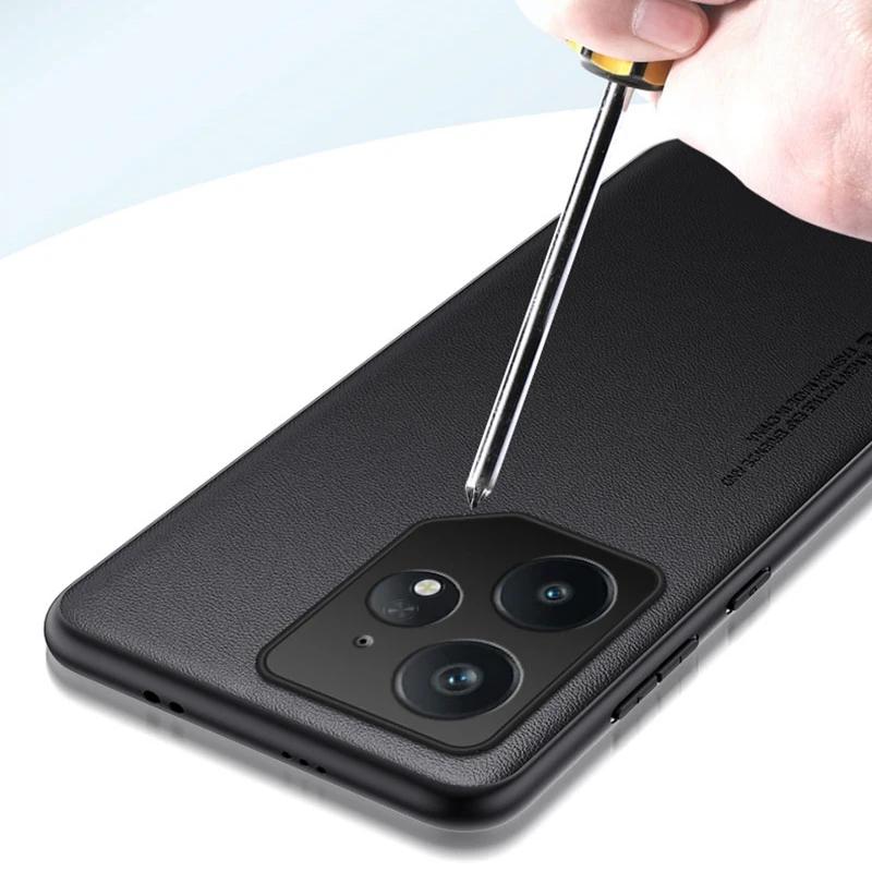 Для Realme Neo 7 GT 7 Pro Чехол Простой PU Кожаный Силиконовый TPU Чехол для Realme NEO7 GT 6 T NEO 6 SE GT7pro Ударопрочный Жесткий Бампер