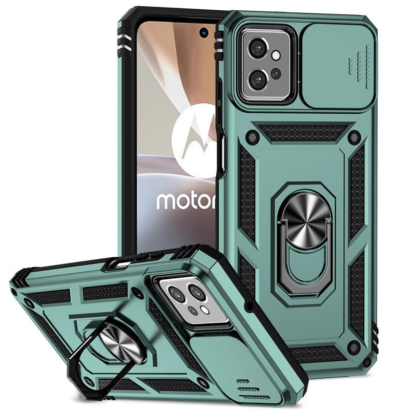 Противоударный чехол Armor для Motorola Moto G22 G32 G52 G62 G82 G31 G41 G60s, защитная крышка для камеры со сдвижной шторкой, подставка-кольцо, Fundas Coque